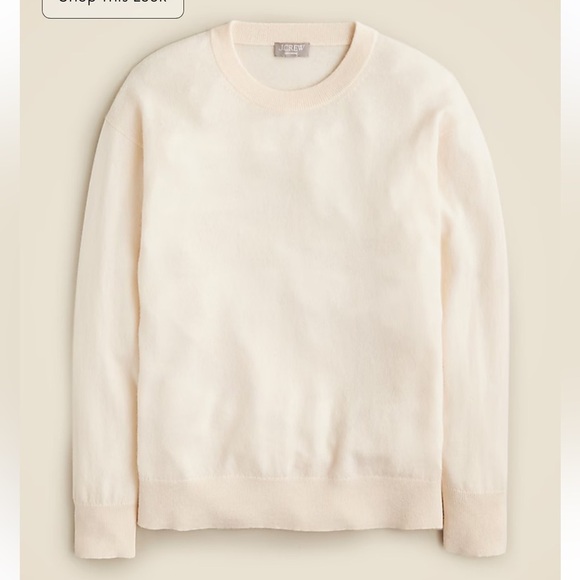 J crew Cashmere relaxed crewneck sweater heather muslin NEW $188 CB905 size XS - Picture 5 of 12
